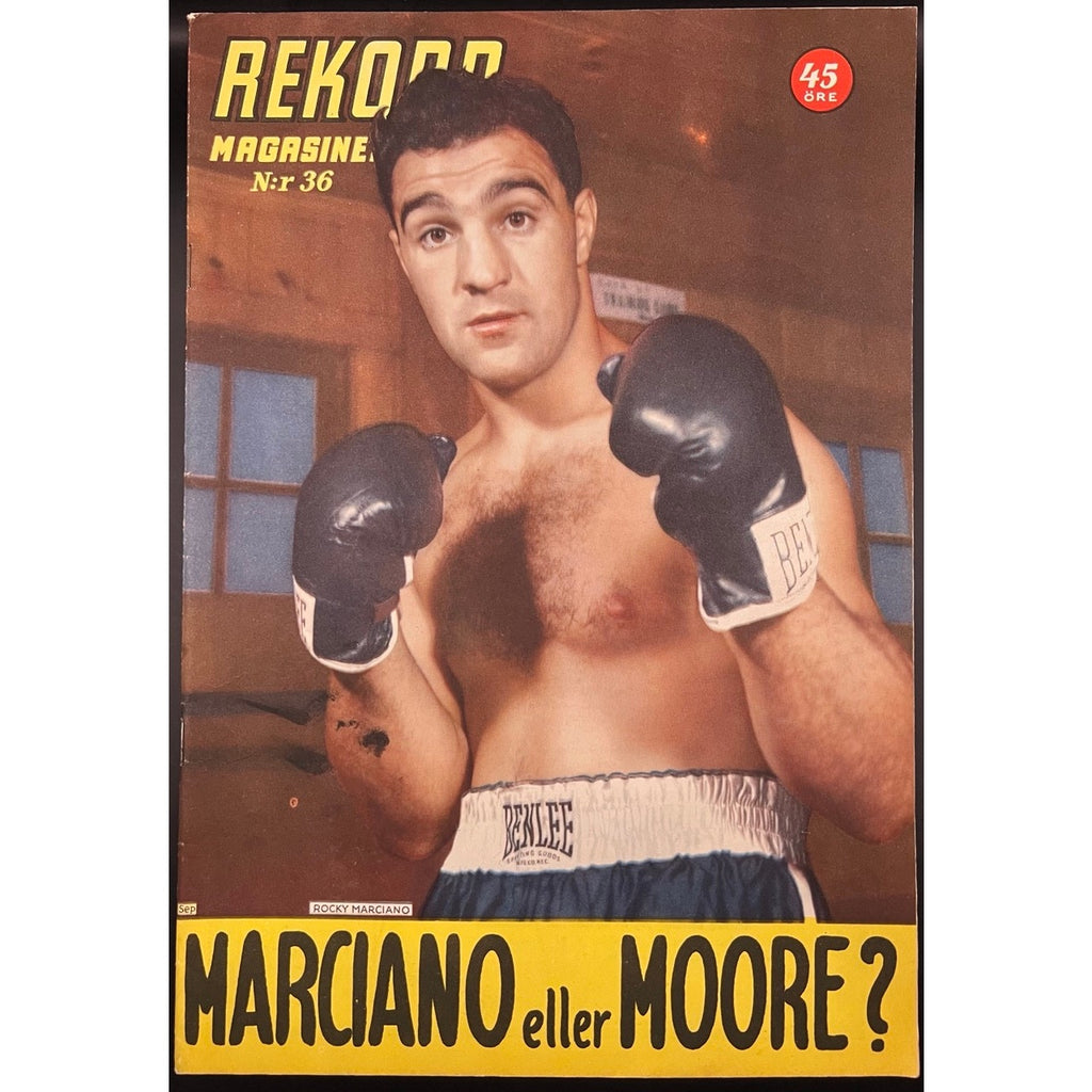 1955 Swedish Rekord Journal Rocky Marciano Magazine Boxing Brockton Blockbuster