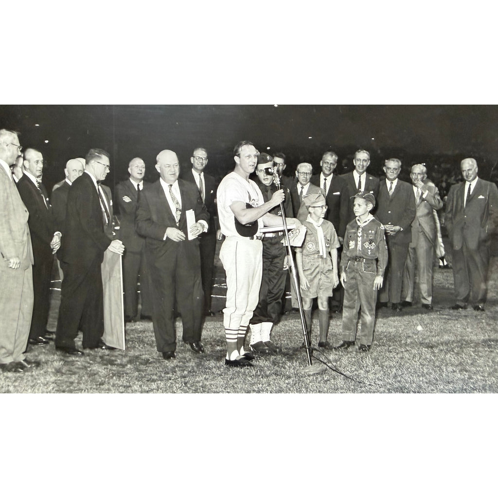 1960 Type 1 Photo Stan Musial St. Louis Cardinals, Busch Stadium Boy Scouts, Stan the Man, Sportsmans Park, World Series Champions