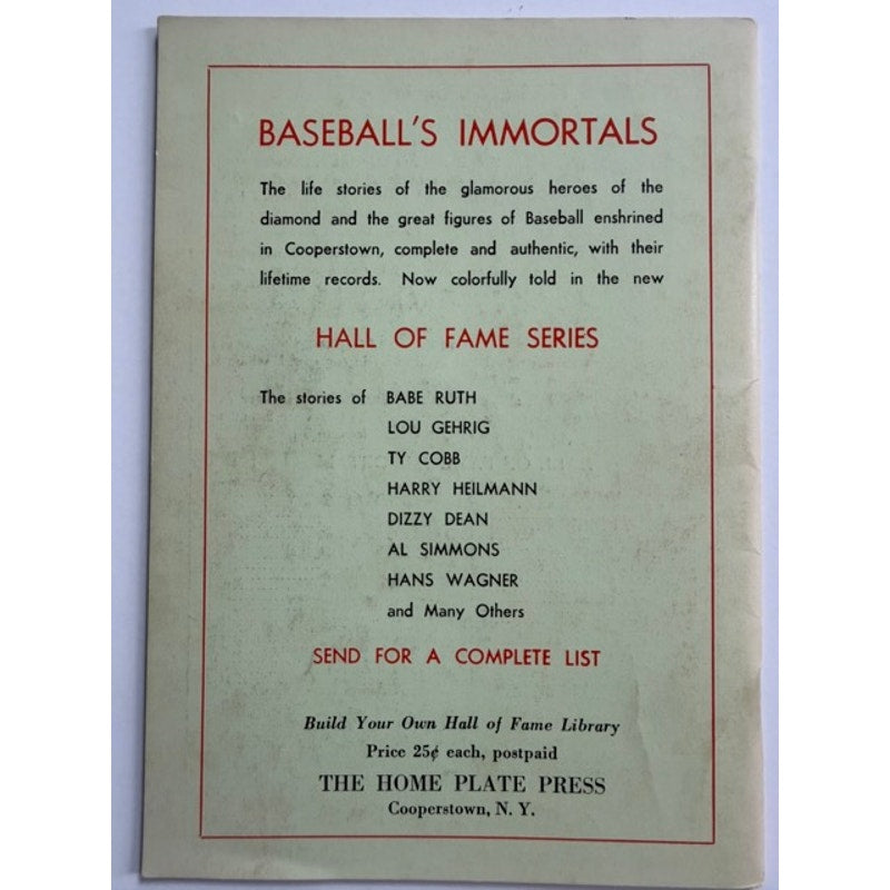 RARE 1953 Baseball's Immortals Ty Cobb Booklet Hall of Fame Series Number 1, Baseball, Georgia Peach, Cooperstown New York, Detroit Tigers