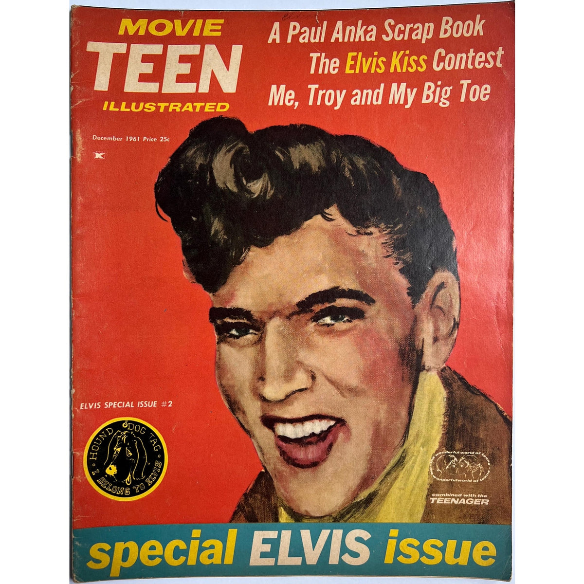 Original 1961 Movie Teen Illustrated Elvis Magazine, Elvis Presley, King of Rock n Roll, Graceland, Hound Dog, TCB, EP, Jailhouse Rock