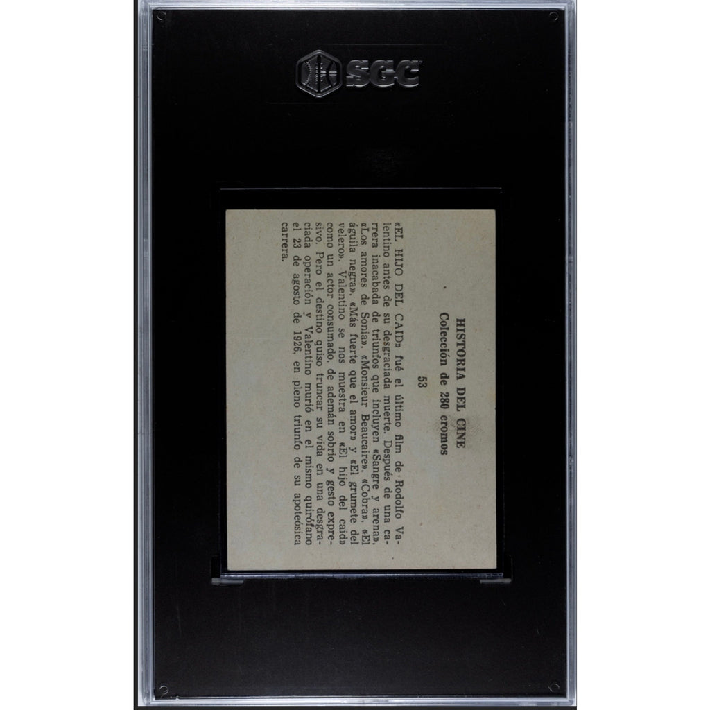RARE Spanish 1957 Ferma Rudolph Valentino Card SGC 1.5 Only 1 Graded Son of the Sheik, Historia Del Cine, Blood and Sand, The Sheik, Cobra