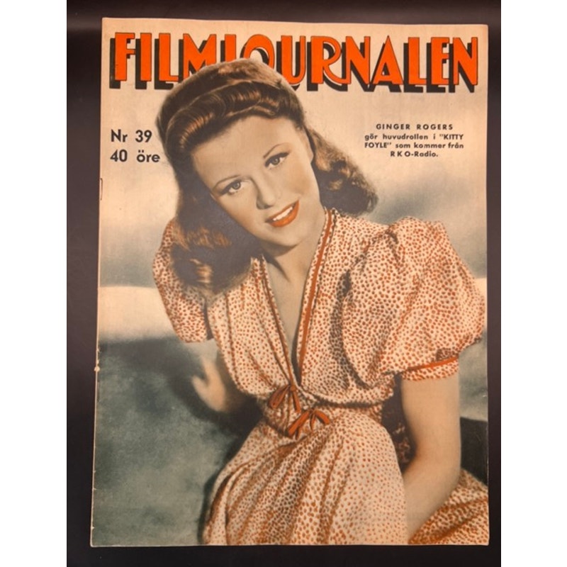 RARE 1941 Swedish Ginger Rogers Magazine Judy Garland, Spencer Tracy, Hollywood, Astaire and Rogers, 42nd Street, Gold Diggers