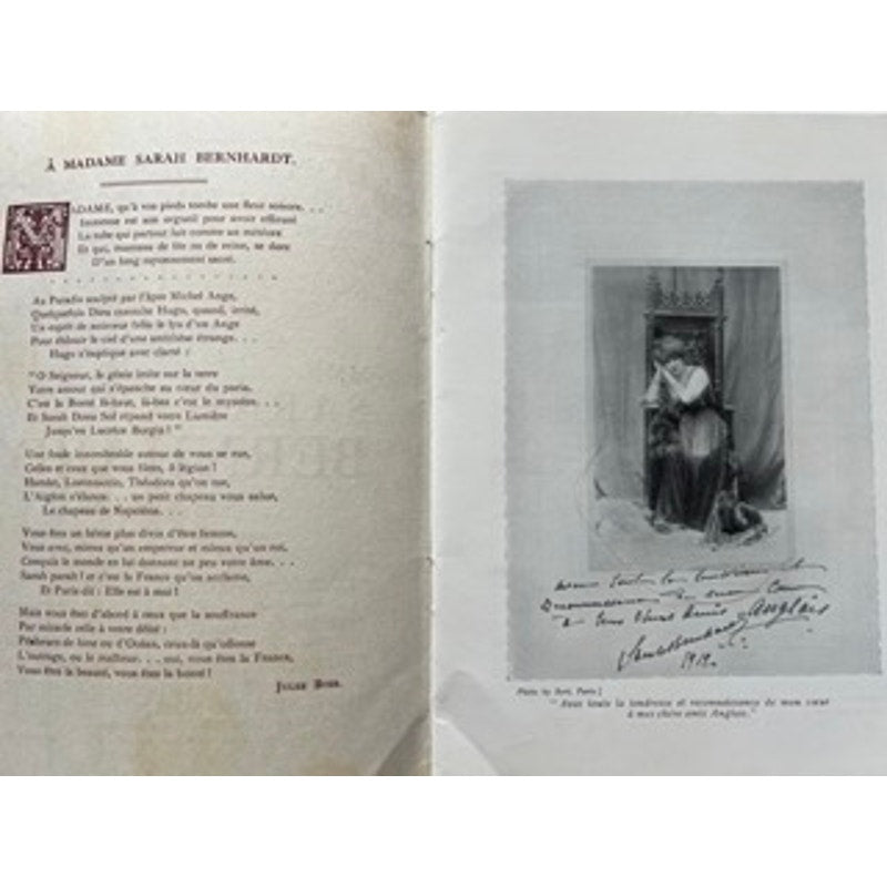 RARE 1912 London Coliseum Program Sarah Bernhardt French Actress Hamlet, Theater, Mothers of France, Jeanne Dore