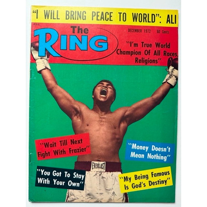 CLEAN 1972 Muhammad Ali Magazine The Ring Cassius Clay Floyd Patterson, Boxing, Heavyweight Champion of the World, Joe Frazier, Champ