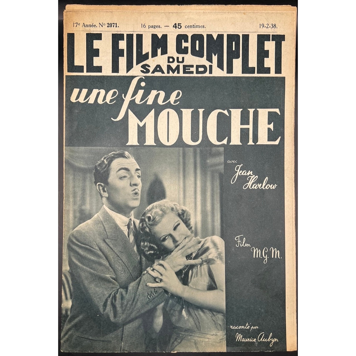 1938 Le Film Complet Jean Harlow Magazine Libeled Lady William Powell Platinum Blonde Spencer Tracy, Myrna Loy