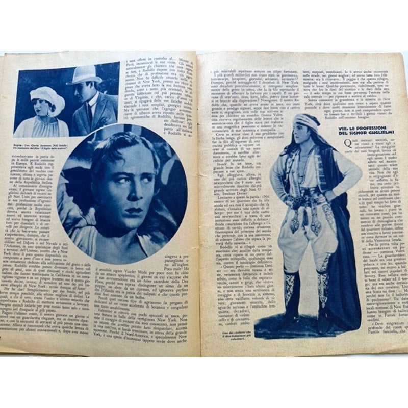Rare 1933 Italian The Tragic Novel of His Life Rudolph Valentino Magazine Eagle, Son of the Sheik, Blood and Sand, Sainted Devil, Cobra