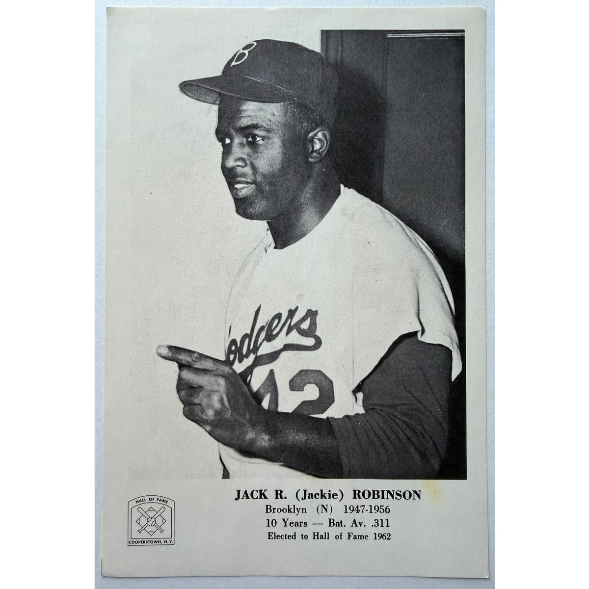 1963 Hall of Fame Jackie Robinson Photo Brooklyn Dodgers MLB Baseball, Montreal Royals, Jackie Photo, 42