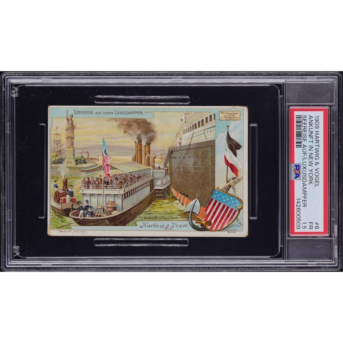 1909 Hartwig & Vogel Statue of Liberty Card New York USA PSA 1.5 Highest Grade! New York Harbor, Seereise Auf / Luxusdampfer