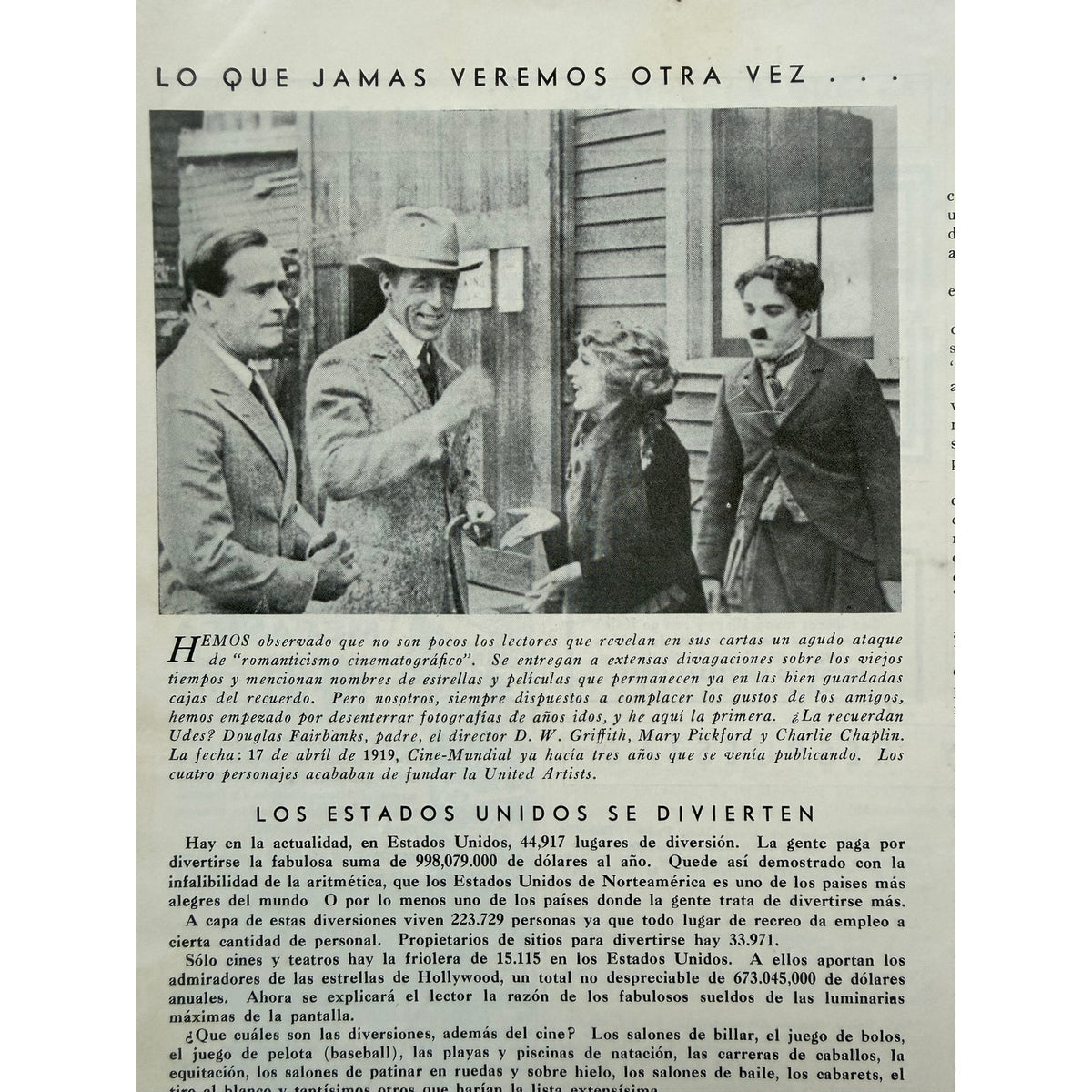 RARE 1941 Spanish James Cagney Magazine Yankee Doodle Dandy, Public Enemy, G-Men, White Heat, Cine Mundial, Hollywood