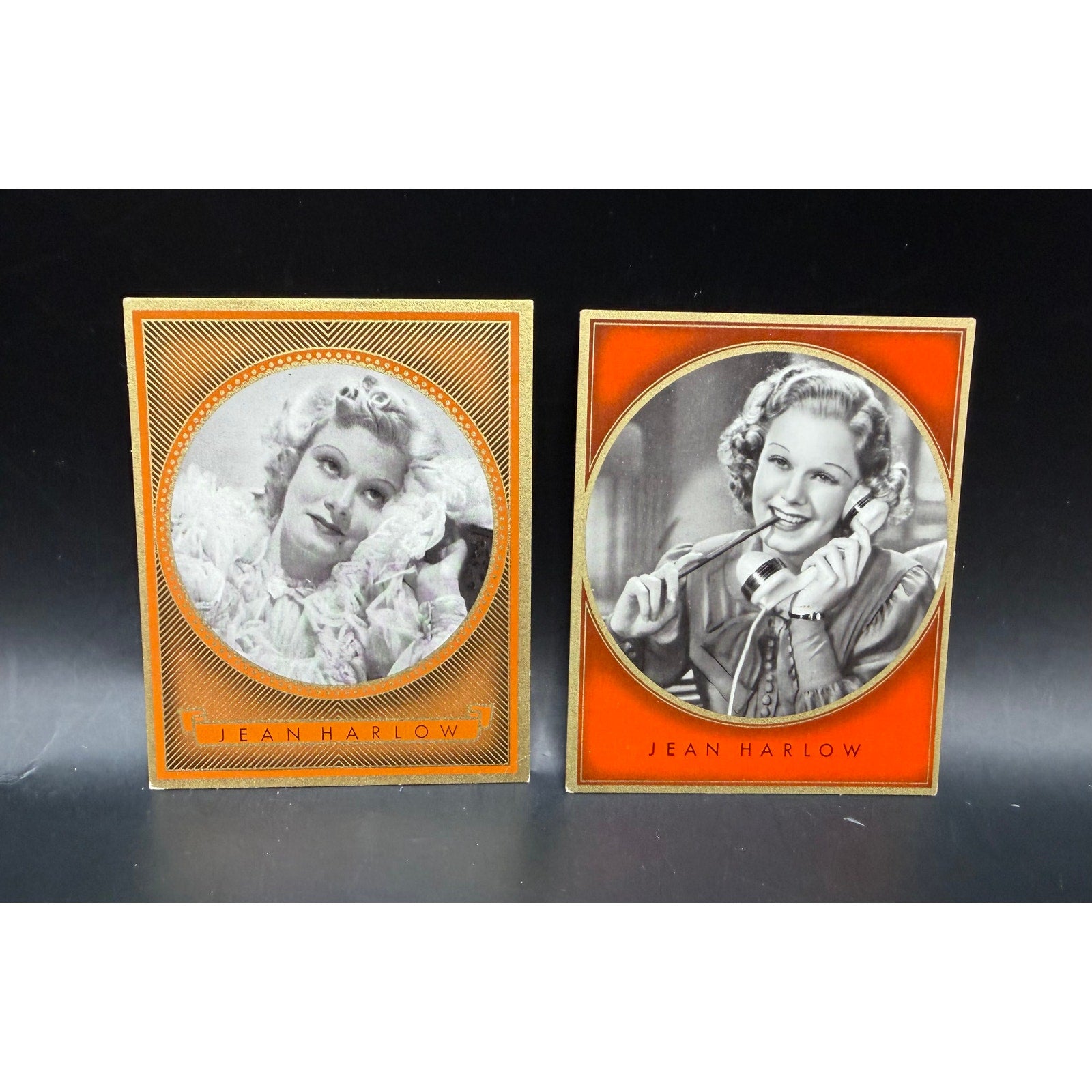 2 - RARE 1930s Jean Harlow Lloyd and Zuban Cards Platinum Blonde, Hollywood, Saratoga, Public Enemy, Red Dust, Wife vs. Secretary
