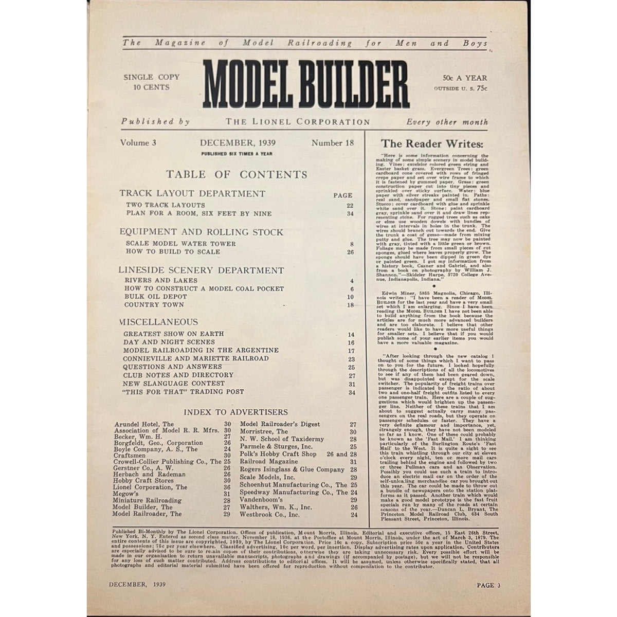 1939 Model Builder Joe DiMaggio Magazine Lionel Trains New York Yankees Railroad Joltin Joe Yankee Clipper Baseball