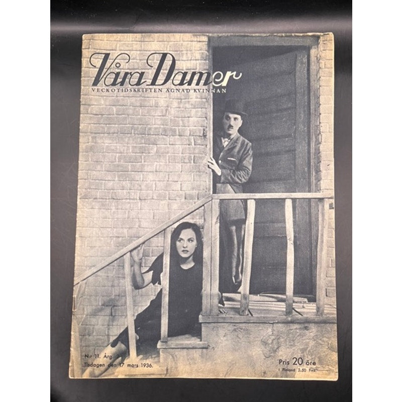 RARE 1936 Swedish Vara Damer Charlie Chaplin Magazine Modern Times, Paulette Goddard, Charles Chaplin, The Kid, Great Dictator