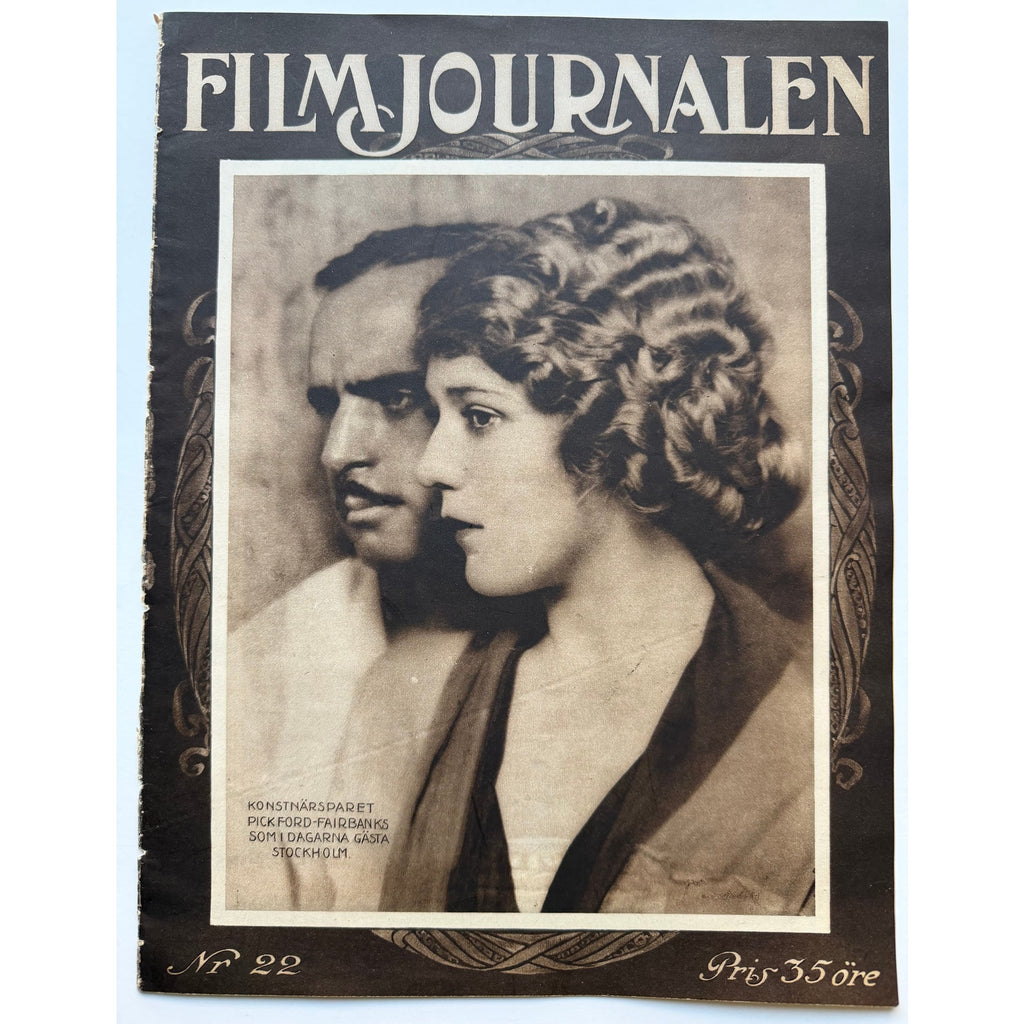 RARE Swedish 1924 Mary Pickford and Douglas Fairbanks Magazine Film Journalen, Thief of Bagdad, Zorro, Broken Blossoms, Three Musketeers