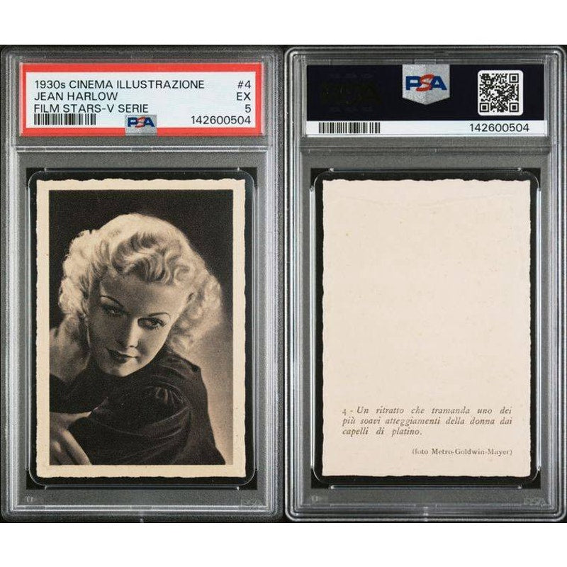 VERY RARE Italian 1930s Jean Harlow PSA 5 Only 1 Graded! Cinema Illustrazione, Dinner at Eight, Public Enemy, Saratoga, Red Dust, Riff Raff