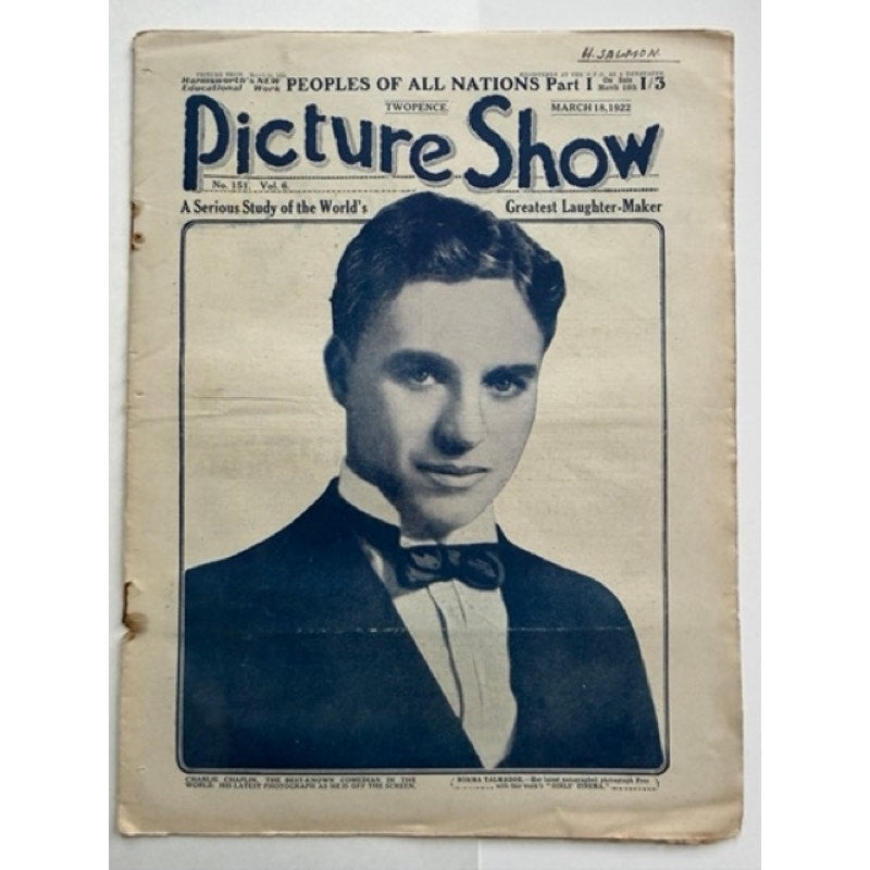 RARE UK Picture Show 1922 Charlie Chaplin City Lights Charles Chaplin, Gold Rush