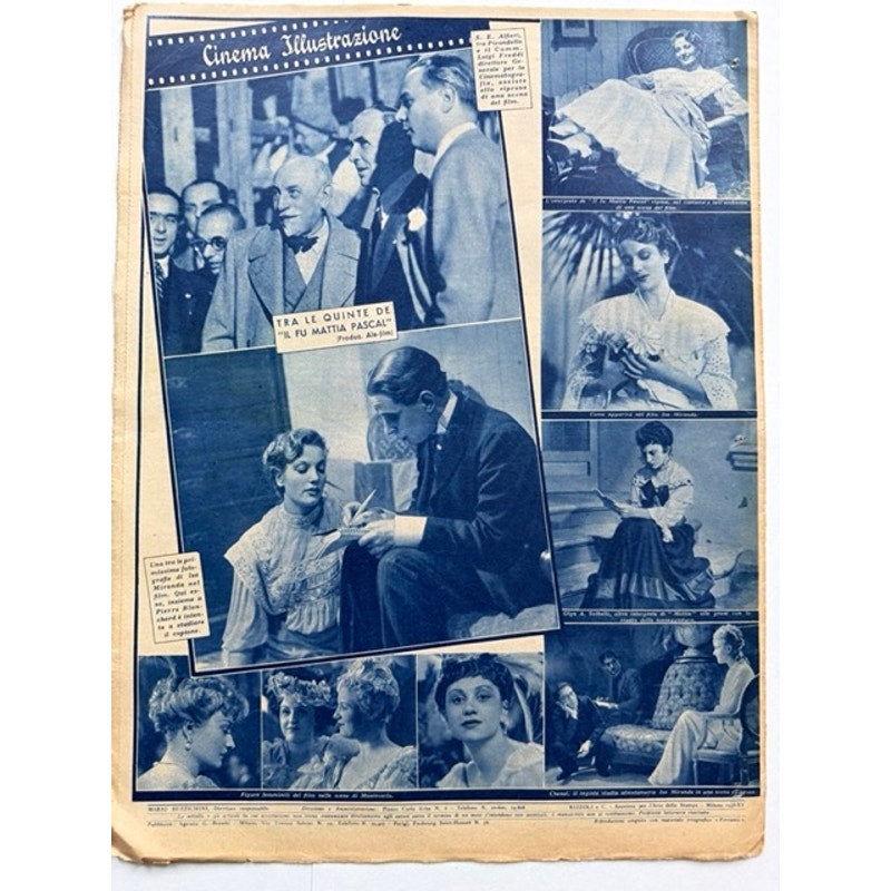 1936 Italian Shirley Temple Magazine Cinema Illustrazione, Gable, Garbo, Heidi, Little Princess, Curly Top, Little Colonel