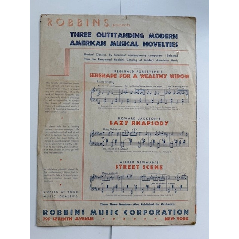 1935 Jean Harlow Reckless Sheet Music William Powell, Red Dust, Dinner at Eight