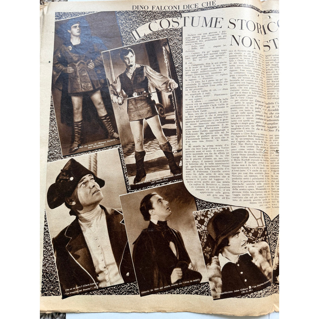 1936 Italian Shirley Temple Magazine Cinema Illustrazione, Gable, Garbo, Heidi, Little Princess, Curly Top, Little Colonel