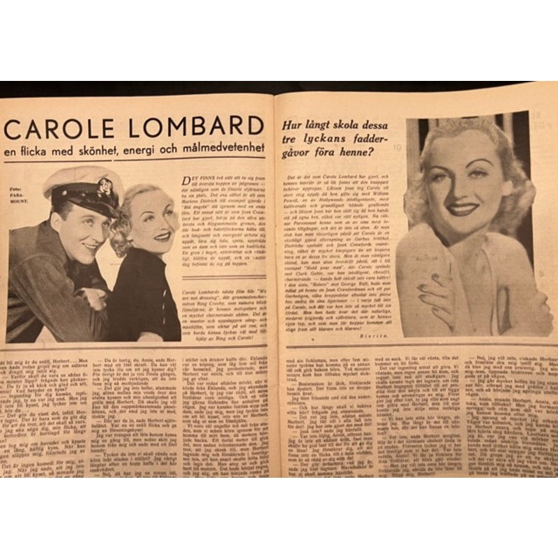 RARE Gorgeous 1934 Swedish Claudette Colbert Cleopatra Magazine Boom Town, Zaza, It Happened One Night, Sign of the Cross, Hollywood
