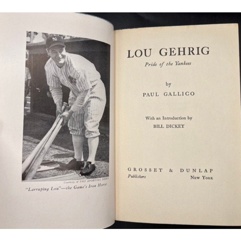 1942 Pride of the Yankees Book, Lou Gehrig, Gary Cooper First Edition, New York Yankees, Iron Horse, Babe Ruth, Yanks Near Mint