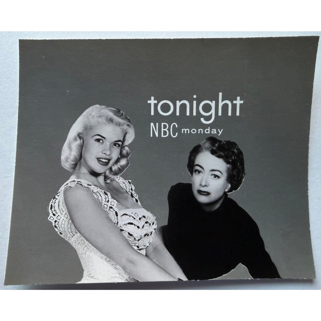 SCARCE 1957 Bump Card Telop Photo Premiere Episode Joan Crawford Jayne Mansfield, Tonight America After Dark