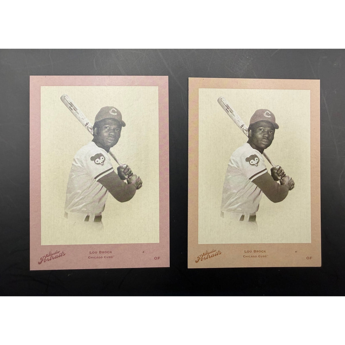 Two 2005 Donruss Zenith Leaf Lou Brock 23/30 St. Louis Cardinals Chicago Cubs HOF, Stolen Bases, World Series Champion
