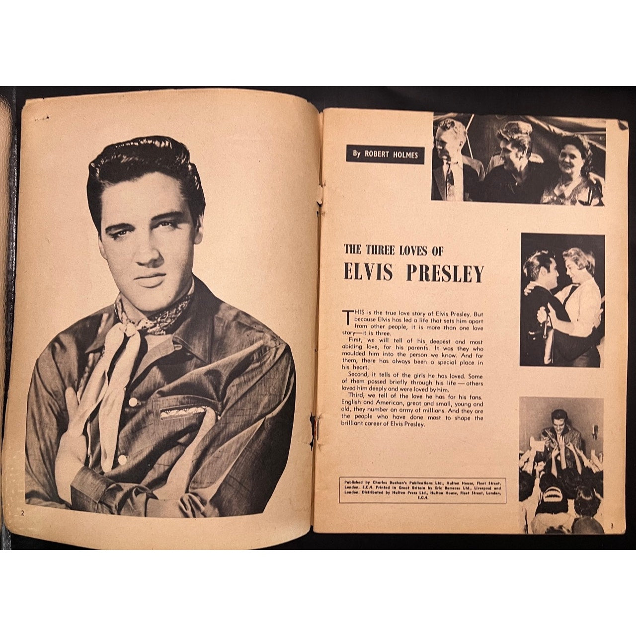 RARE UK 1960 The Three Loves Of Elvis Presley Magazine/Paperback The King Army Graceland Jailhouse Rock