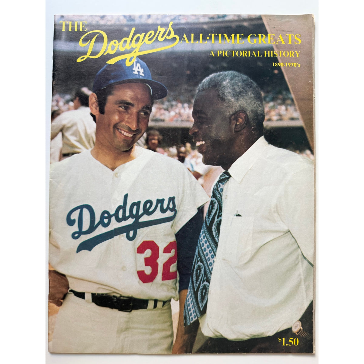 1973 Dodgers All Time Greats Sandy Koufax Jackie Robinson Magazine Baseball, Los Angeles Dodgers, Brooklyn Dodgers