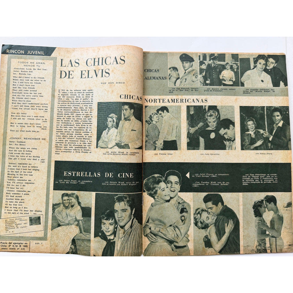 RARE Chile Ecran 1960s Elvis Presley Magazine Graceland Hollywood TCB, The King