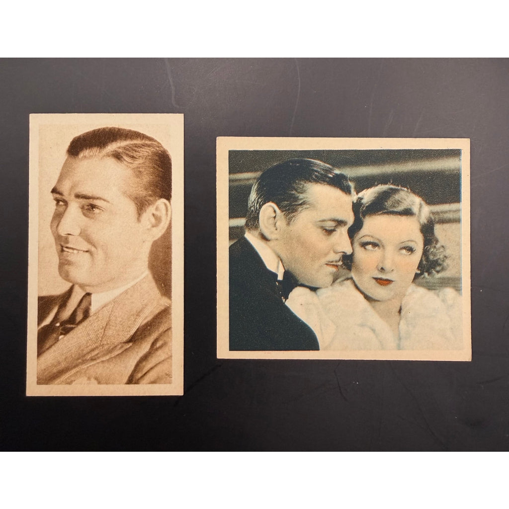 2 RARE 1930s Clark Gable Cards Gone with the Wind, Misfits, Mutiny on the Bounty, It Happened One Night, Hold You Man, Red Dust