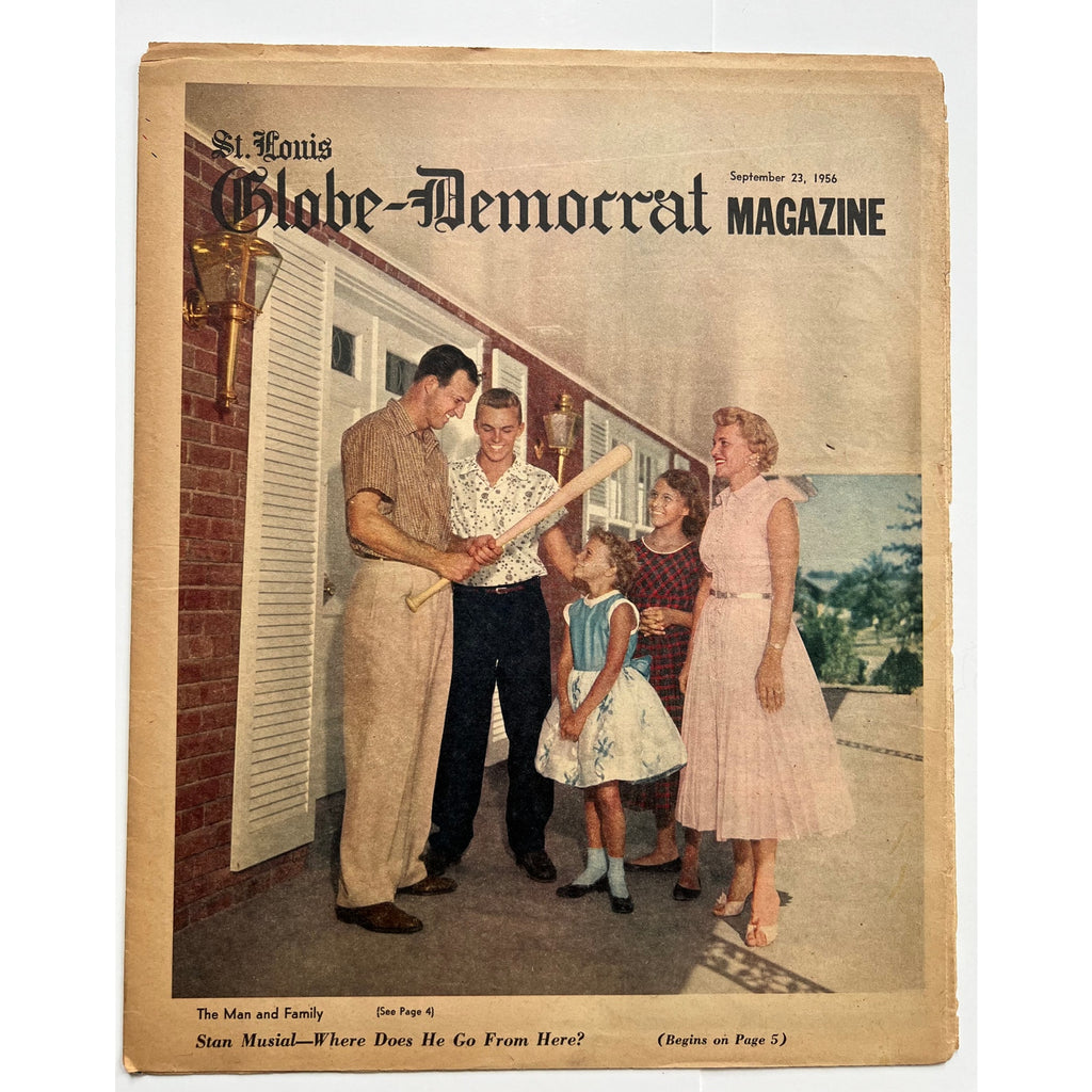 RARE St. Louis Globe-Democrat Magazine 1956 Stan Musial St. Louis Cardinals, Stan the Man, HOF, MLB, Baseball