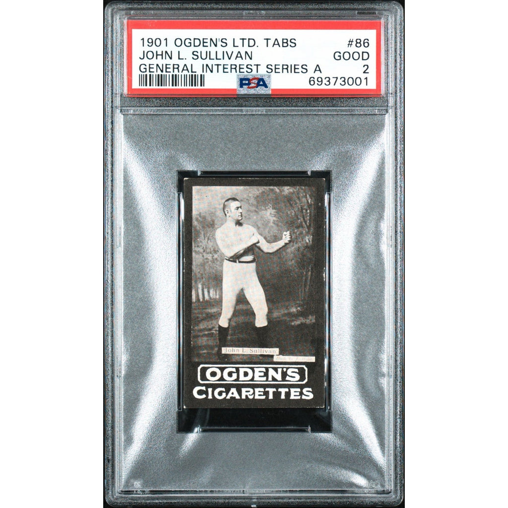 RARE 1901 Ogdens LTD Tabs John L Sullivan PSA 2 Boxing Series A General Interest, Heavyweight Champ