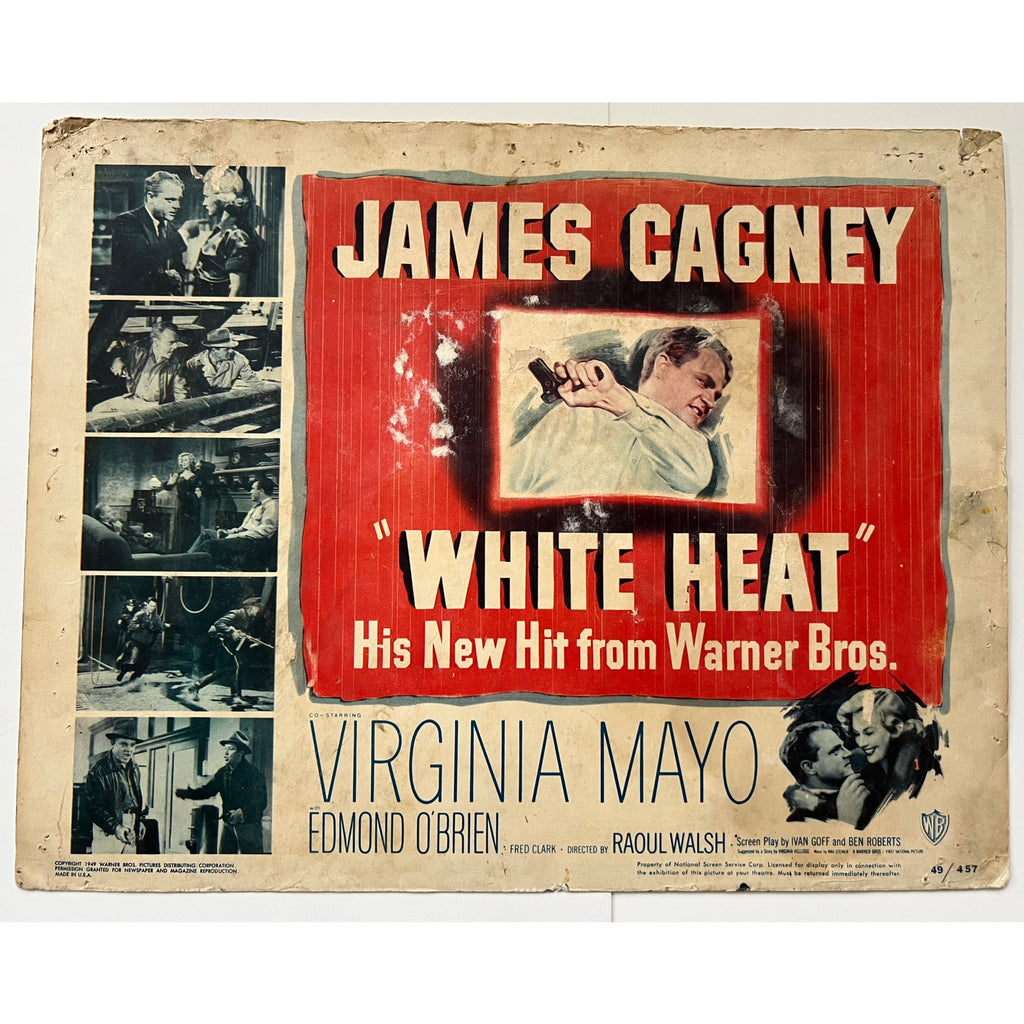 Original 1949 James Cagney Lobby Card White Heat Title Card, Hollywood, Virginia Mayo, Public Enemy, Footlight Parade, Taxi