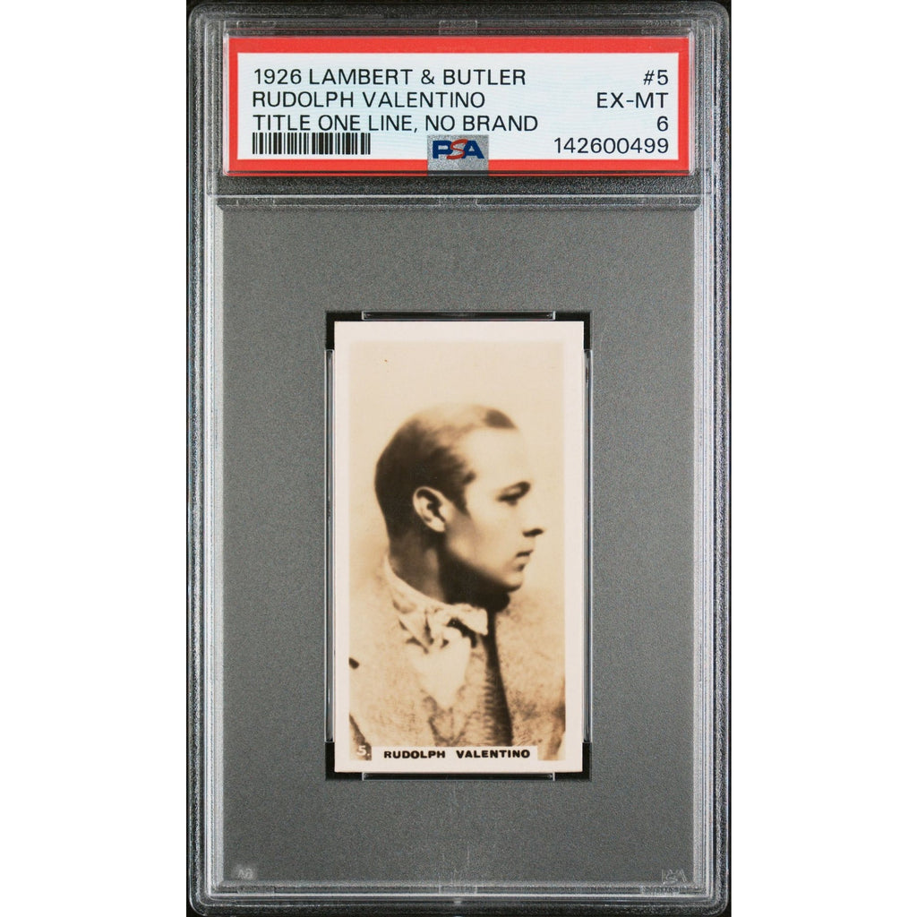 SHARP Lambert & Butler 1926 Rudolph Valentino PSA 6 Popular Film Stars Tobacco, Sheik, Blood and Sand, Cobra, Eagle, Moran of the Lady Letty