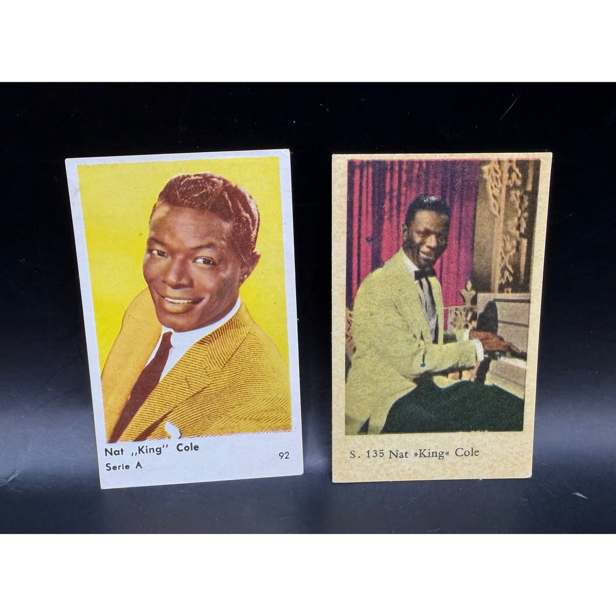 1960s Dutch Nat King Cole Cards Unforgettable, Sentimental Reasons, Smile