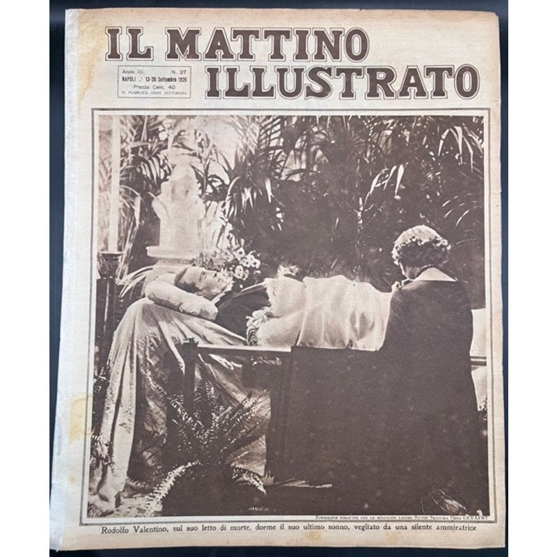 Rare 1926 Italian Rudolph Valentino Funeral Magazine Hollywood Sheik, Blood and Sand, The Four Horsemen of the Apocalypse, Eagle
