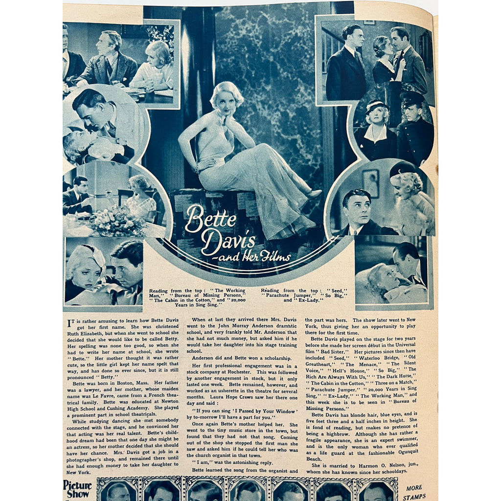 Rare UK Picture Show 1934 Conrad Veidt Magazine Jean Harlow Hollywood, The Man Who Laughs, Casablanca, Dr. Caligari, Thief of Bagdad