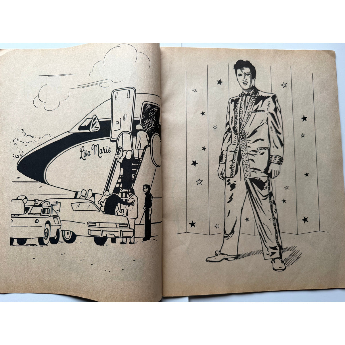 Scare 1978 Elvis Presley Coloring Book Thurston Moore Graceland, The King, TCB, King Creole, Jailhouse Rock, Suspicious Minds, Rockabilly