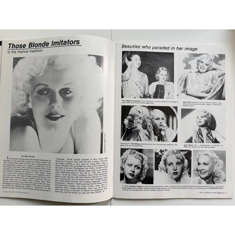 RARE 1975 Hollywood Studio Jean Harlow Magazine Universal Studios Copy, Red Dust, Public Enemy, Girl from Missouri, Dinner at Eight Saratoga