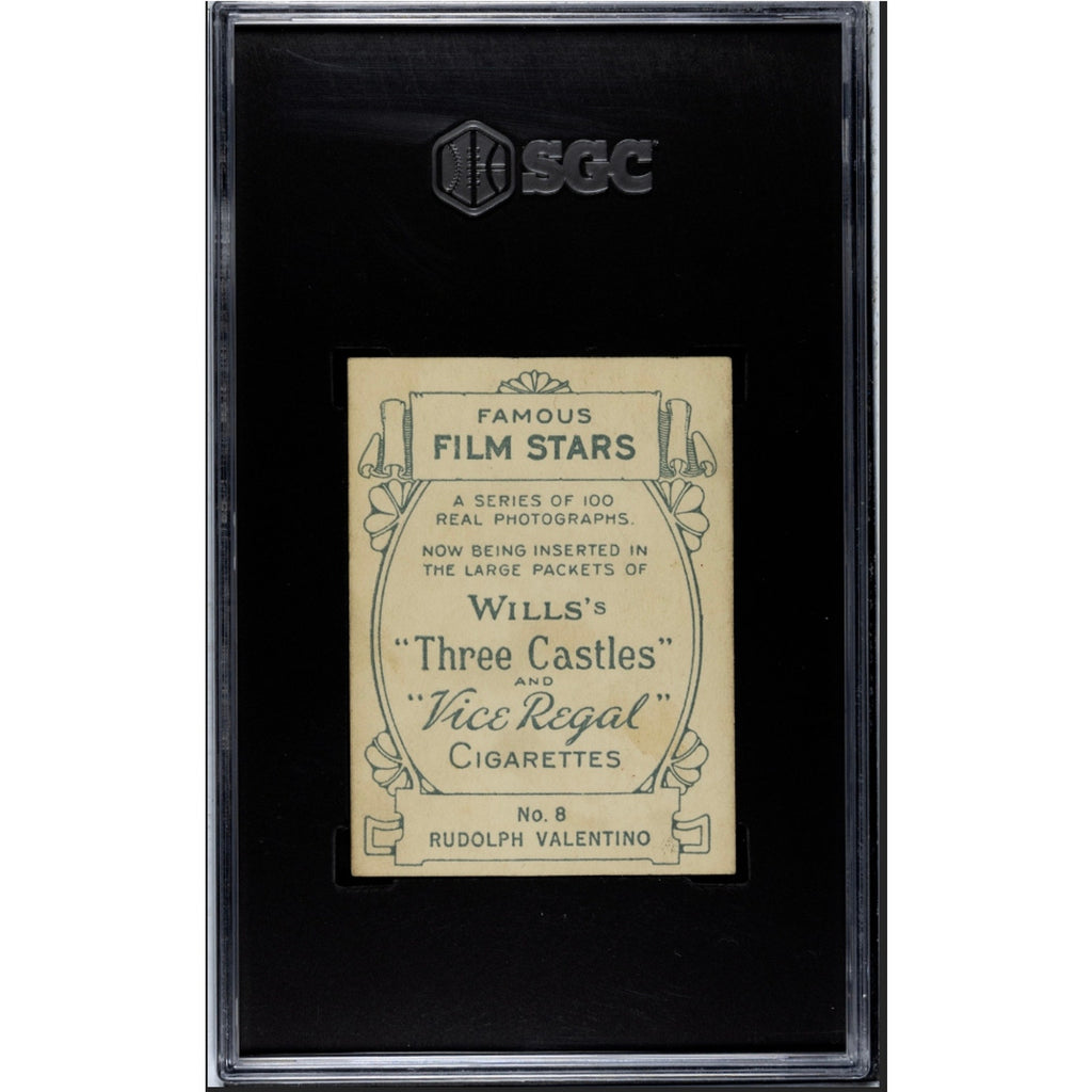 ONLY 1 GRADED W.D. & H.O. Wills 1928 Rudolph Valentino Card SGC 3.5 Film Stars, The Sheik, Blood and Sand Cobra The Eagle Son of the Sheik