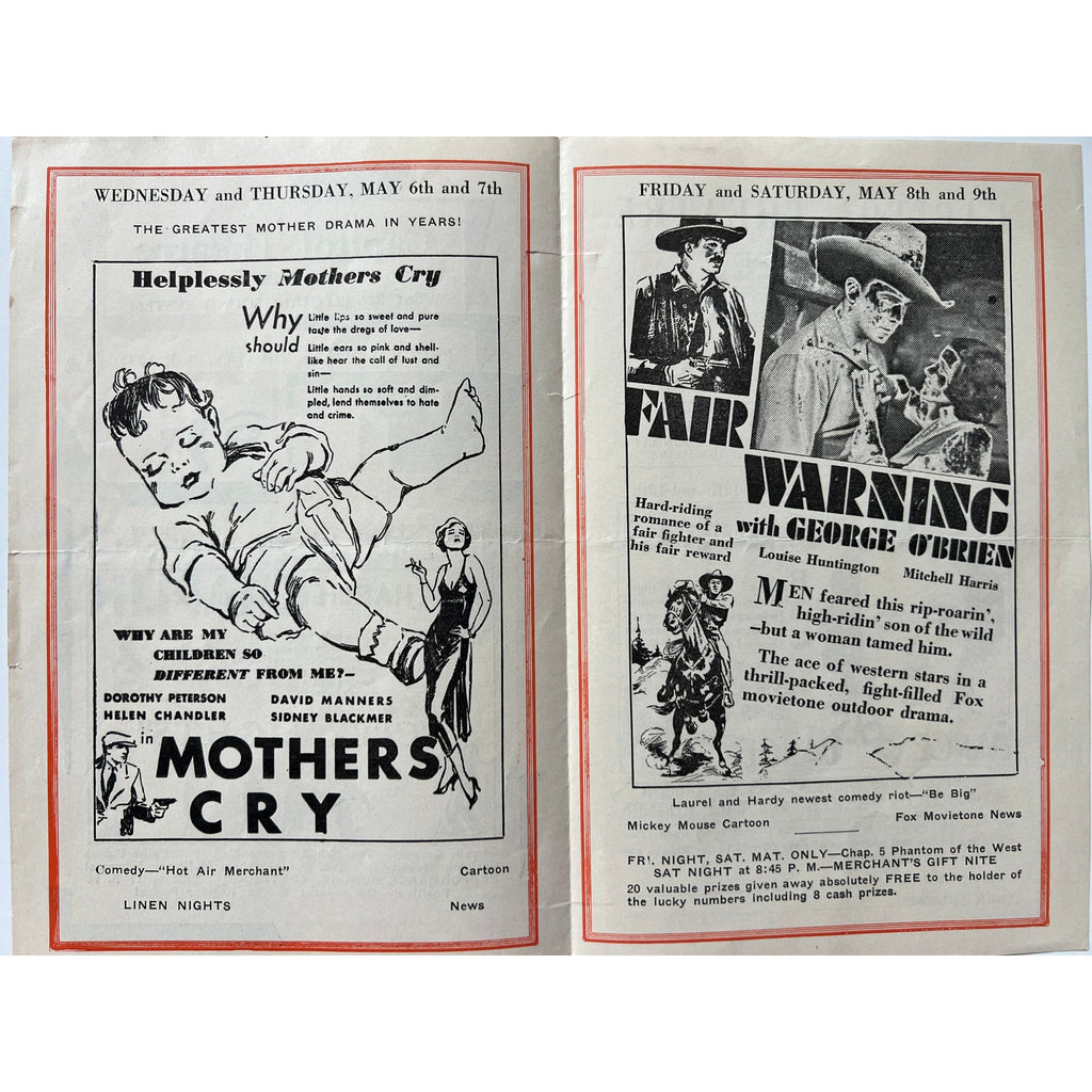 RARE 1931 Charlie Chaplin City Lights Movie Program Charles Chaplin, Joan Crawford, The Kid, Gold Rush, Modern Times