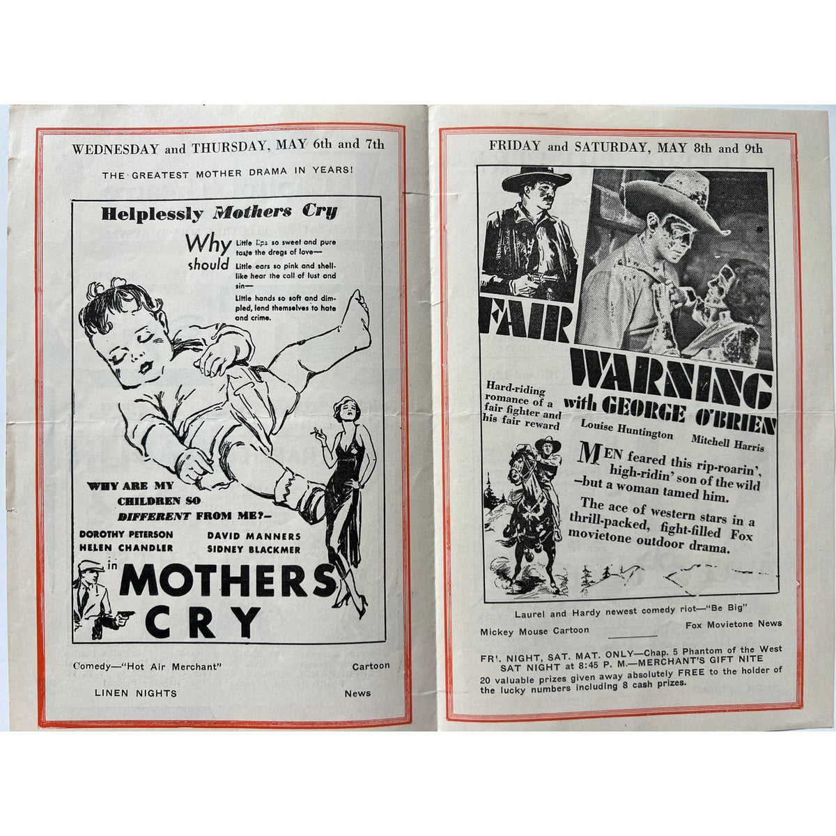 RARE 1931 Charlie Chaplin City Lights Movie Program Charles Chaplin, Joan Crawford, The Kid, Gold Rush, Modern Times