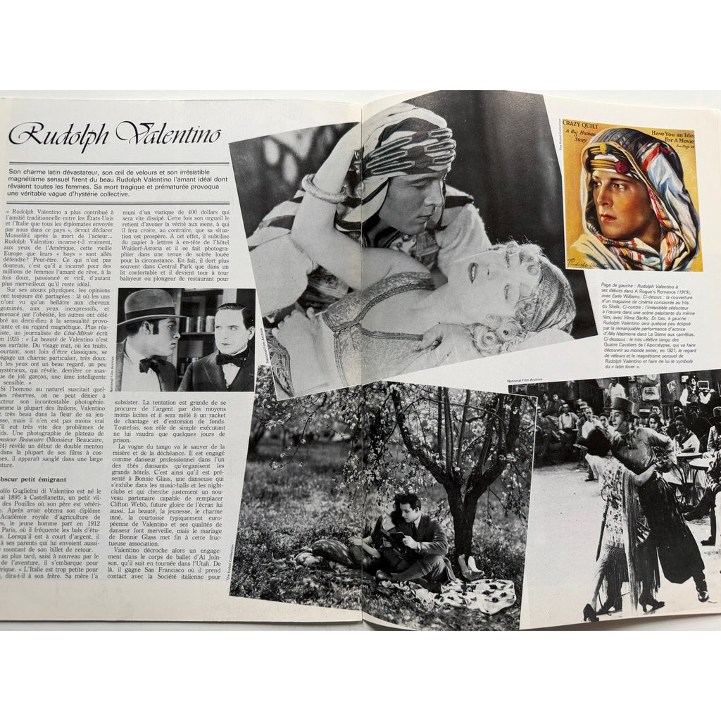 Rare 1984 French Le Cinema Rudolph Valentino Magazine Hollywood Son of the Sheik