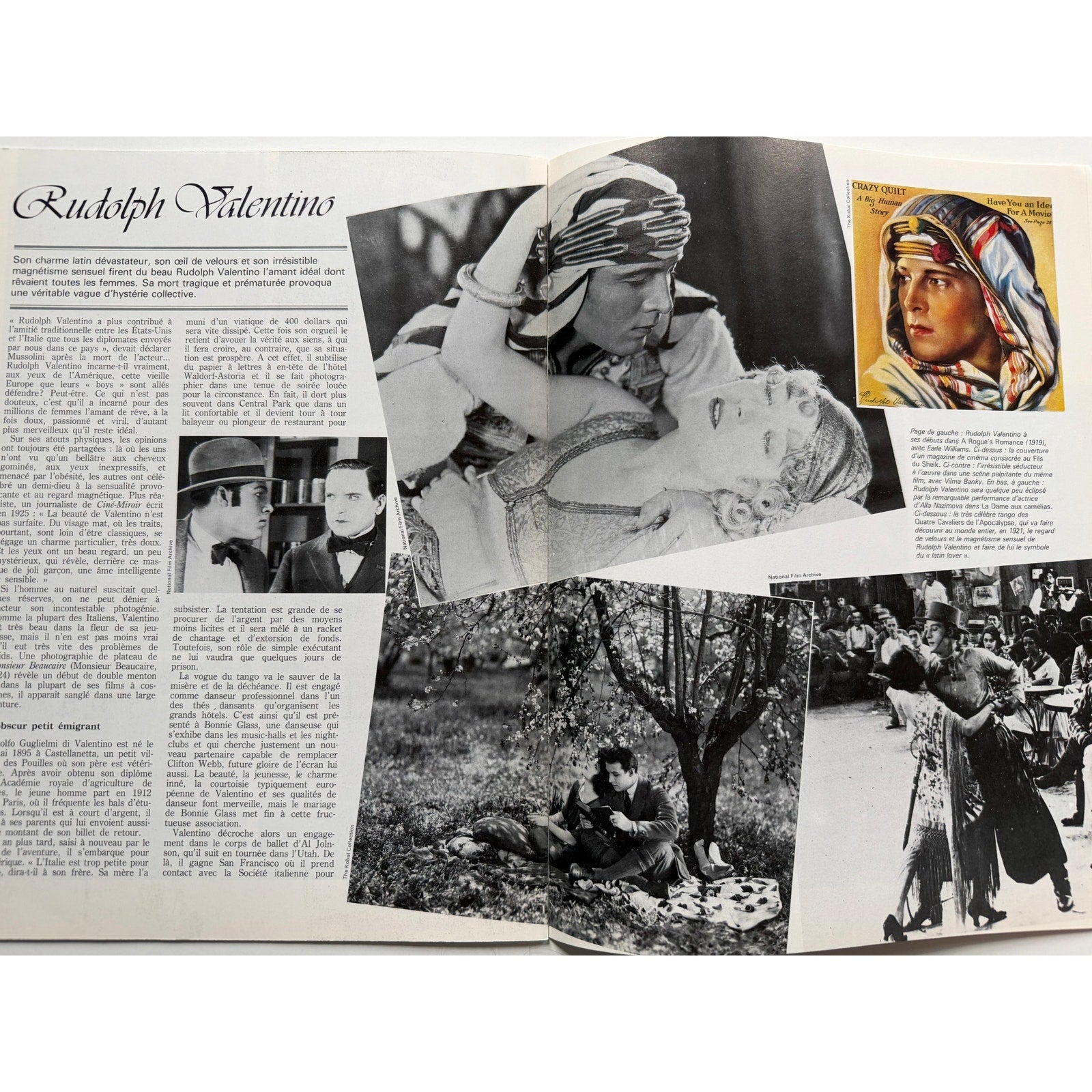Rare 1984 French Le Cinema Rudolph Valentino Magazine Hollywood Son of the Sheik