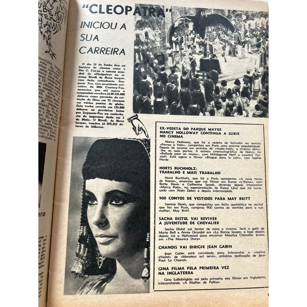 RARE 1963 Portuguese Elizabeth Taylor Magazine Plateia Cleopatra, National Velvet, Cat on a Hot Tin Roof, Virginia Wolf, Butterly 8