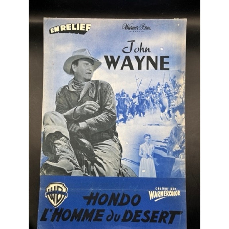 Rare French 1953 Hondo Pressbook John Wayne Duke, True Grit, Cowboy, Western, Quiet Man, The Shootist, The Searchers, Big Jake