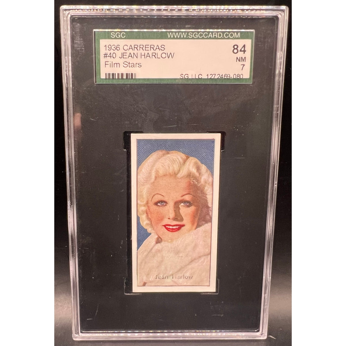 RARE 1936 Carreras Jean Harlow SGC 7, Only 3 Graded! Platinum Blonde, Riff Raff, Dinner at Eight, Public Enemy, Saratoga, Red Dust