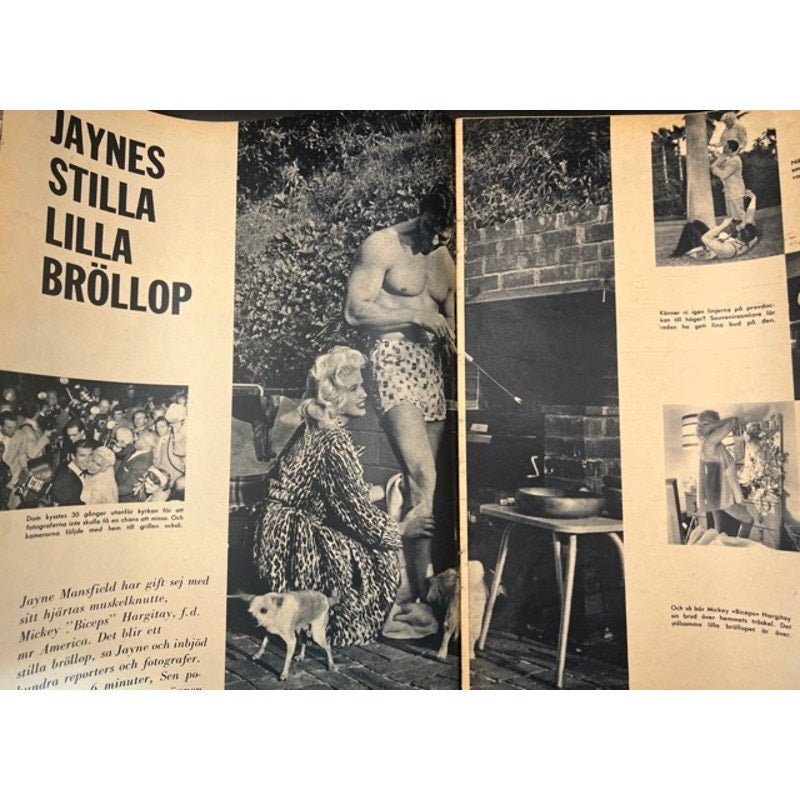 RARE Denmark 1958 Jane Mansfield Magazine, Blond Bombshell, Playboy Playmate