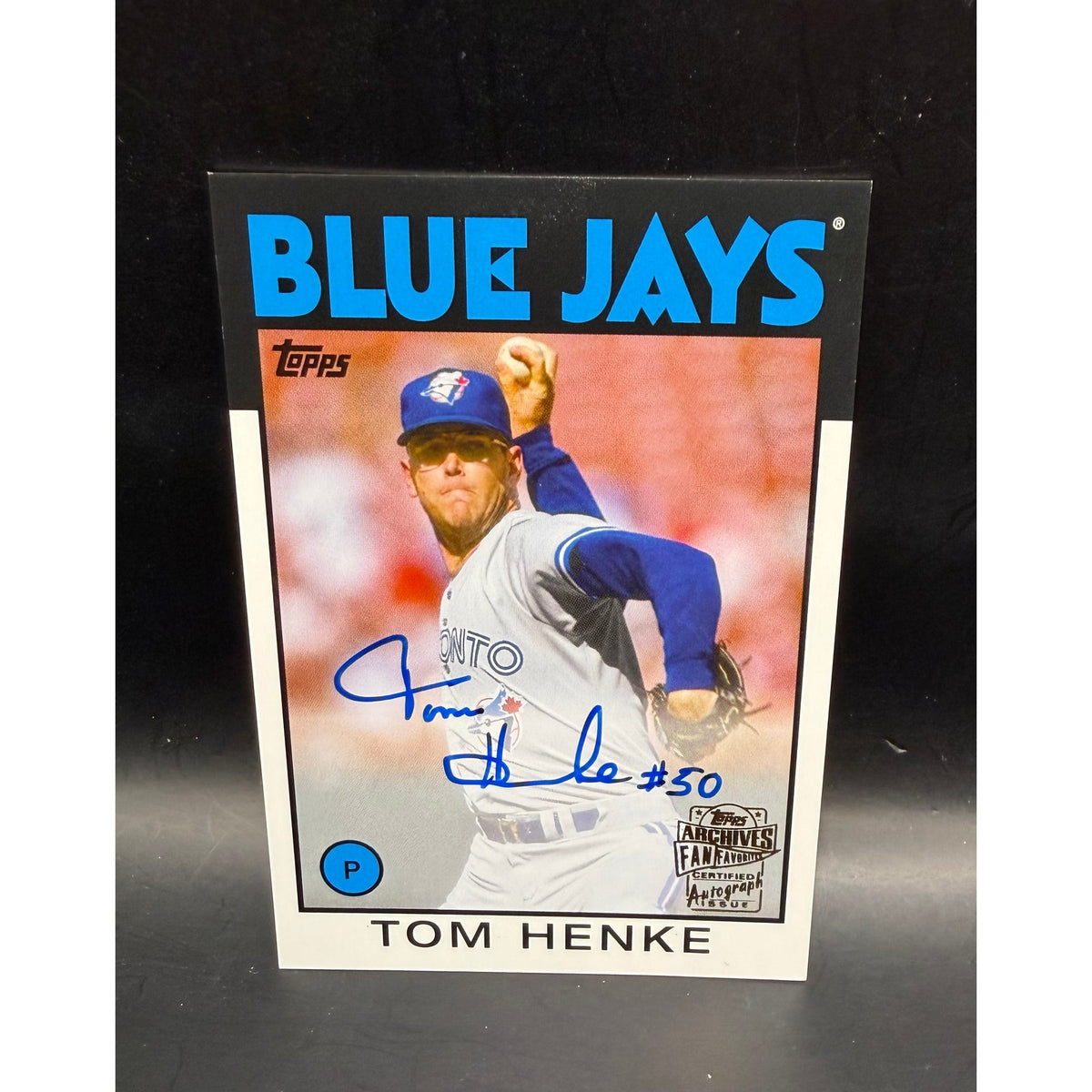 2020 Topps Autograph Issue Tom Henke Baseball Card Toronto Blue Jays, Signed