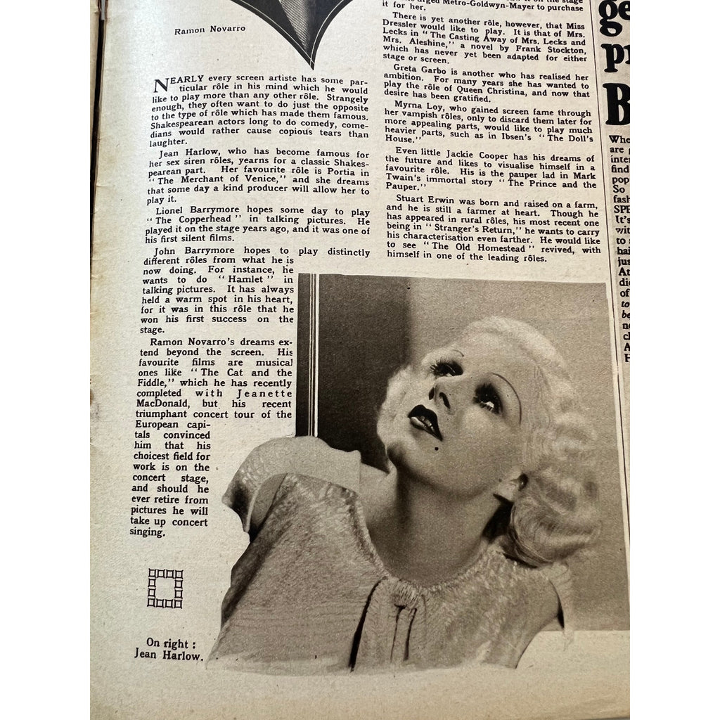 Rare UK Picture Show 1934 Conrad Veidt Magazine Jean Harlow Hollywood, The Man Who Laughs, Casablanca, Dr. Caligari, Thief of Bagdad
